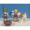 PLAYMOBIL NIÑO Y NIÑA CON VACA , BELEN , MEDIEVAL  - 22/4/21