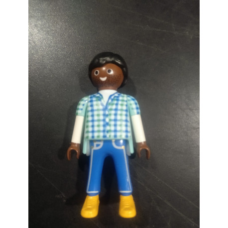 PLAYMOBIL FIGURA NEGRO CON CAMISA DE CUADROS - 4/3/21