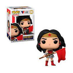 FUNKO POP WONDER WOMAN WITH RED FLAG
