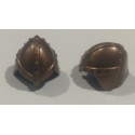 PLAYMOBIL PAREJA CASCO GUERREROS COBRE , MEDIEVAL  - 23/11/21