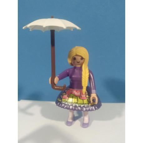 PLAYMOBIL FIGURA MUJER RUBIA CON SOMBRILLA - 13/2/21