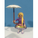 PLAYMOBIL FIGURA MUJER RUBIA CON SOMBRILLA - 13/2/21