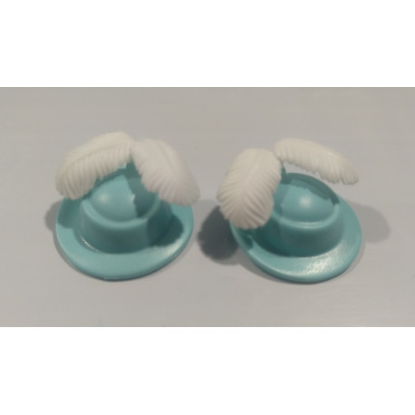 PLAYMOBIL PAREJA GORRO VICTORIANO AZUL CON PLUMAS - PIEZAS 20/3/22