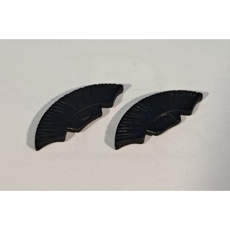 PLAYMOBIL PAREJA PLUMA CASCO ROMANO NEGRA , CRESTA - 13/8/19