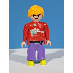 PLAYMOBIL FIGURA CHICO JOVEN CON CUERPO ROJO - 8/12/22