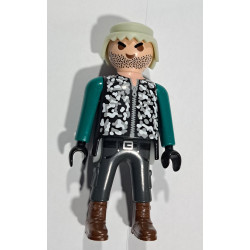 PLAYMOBIL FIGURA LADRON PELO GRIS  - 21/8/23
