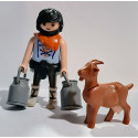 PLAYMOBIL ALDEANO CON LECHE Y CABRA , MEDIEVAL , BELEN - 16/6/23