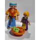 PLAYMOBIL ALDEANA CON SU HIJA VENDIENDO , MEDIEVAL , BELEN - 5/6/23