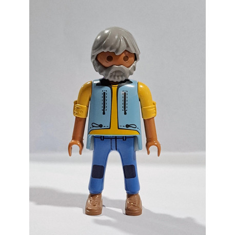 PLAYMOBIL FIGURA ABUELO PELO GRIS MODERNO - 17/5/20