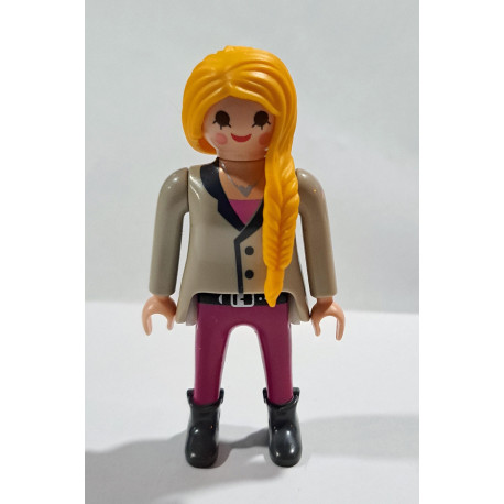PLAYMOBIL FIGURA CHICA RUBIA PANTALON ROSA - 13/11/16