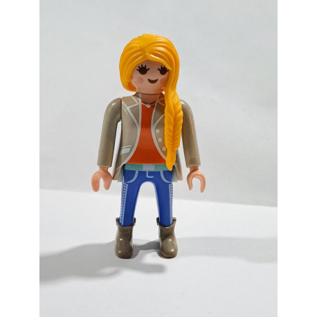 PLAYMOBIL FIGURA CHICA RUBIA PANTALON AZUL - 13/11/16