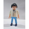 PLAYMOBIL FIGURA CHICO GORDITO CAMISA BLANCA Y OJOS MARRONES - 16/4/19