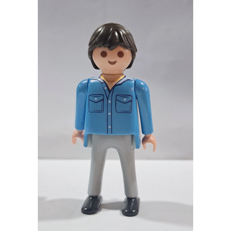 PLAYMOBIL FIGURA CHICO CAMISA AZUL  - 16/4/19