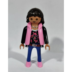 PLAYMOBIL MUJER MORENA CON CHALECO ROSA - 13/8/24