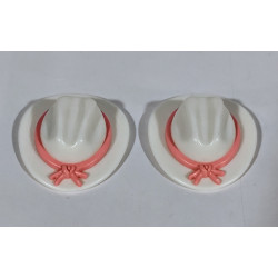 PLAYMOBIL 2X SOMBRERO OESTE BLANCO Y LAZO ROSA - 29/10/16