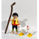 PLAYMOBIL NIÑO CON GALLINAS , BELEN , MEDIEVAL  - 28/1/20