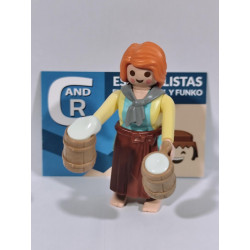 PLAYMOBIL ALDEANA , CAMARERA CON JARRAS DE CERVEZA , BELEN  - 10/11/18