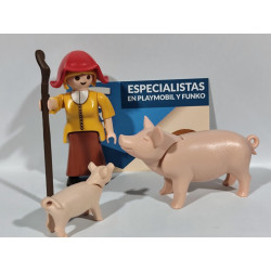PLAYMOBIL ALDEANA , PASTORA CON CERDOS , BELEN  - 10/11/18