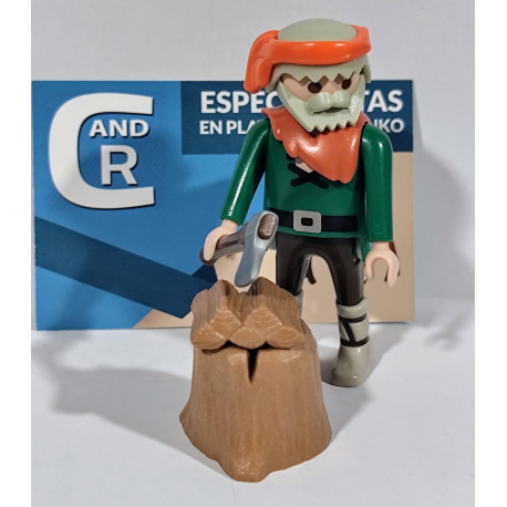 PLAYMOBIL ALDEANO , LEÑADOR , BELEN  - 10/11/18
