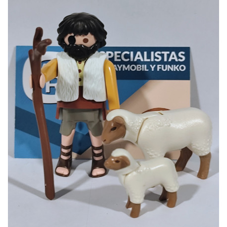 PLAYMOBIL ALDEANO , PASTOR CON OVEJAS  , BELEN  - 10/11/18