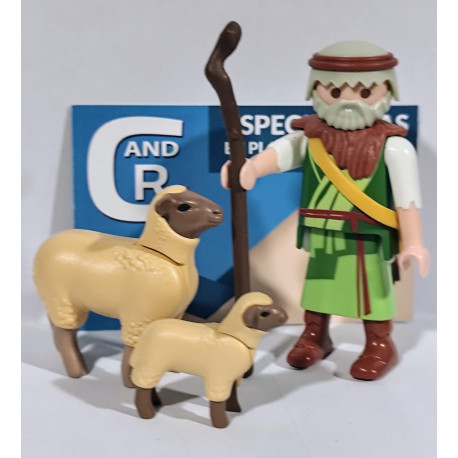 PLAYMOBIL ALDEANO , PASTOR CON OVEJAS NEGRAS  , BELEN  - 10/11/18