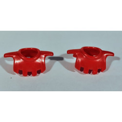 PLAYMOBIL 2X CUELLO , PROTECTOR HOMBRO MEDIEVAL ROJOS - 20/9/15