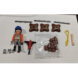PLAYMOBIL OBRERO CONSTRUCCION CON ACCESORIOS Y VALLA  - 17/5/20