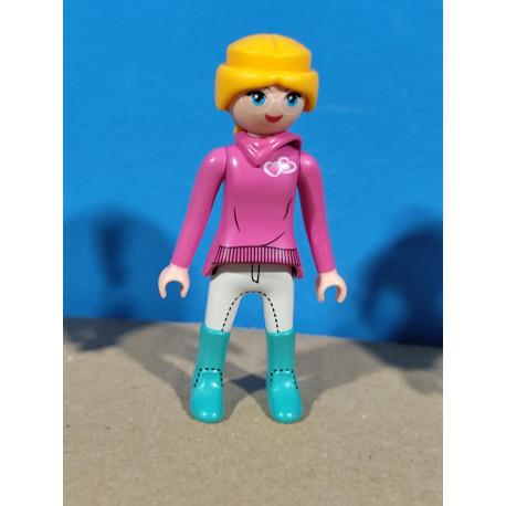 PLAYMOBIL FIGURA CHICA DELGADA ROSA CON GAFAS - 16/3/22