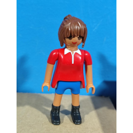 PLAYMOBIL FIGURA CHICA CON CAMISETA ROJA - 16/3/22
