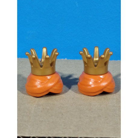 PLAYMOBIL 2X TURBANTE NARANJA CON CORONA - 28/9/21