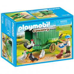 PLAYMOBIL 70138  CARRETA CON GALLINAS