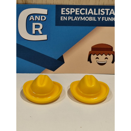 PLAYMOBIL 2X GORRO AMARILLO GRANJA , VAN GOGH - 10/11/18
