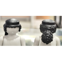 PLAYMOBIL 2X PELUCA NEGRA RIZADA CON COLETA - 18/9/20