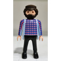 PLAYMOBIL  FIGURA HOMBRE CON BARBA Y CAMISETA CUADROS  - 22/6/25