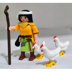 PLAYMOBIL  ALDEANA , PASTORA CON GALLINAS  , BELEN - 27/6/25