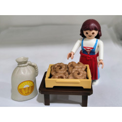 PLAYMOBIL  ALDEANA , PANADERA VENDIENDO CROISSANT  , BELEN - 27/6/25