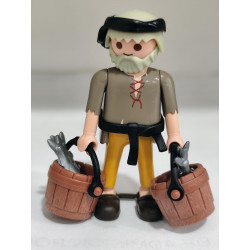 PLAYMOBIL  ALDEANO CON CUBOS Y PECES , BELEN - 27/6/25