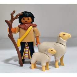 PLAYMOBIL  ALDEANO , PASTOR CON OVEJAS , BELEN - 27/6/25