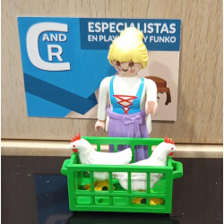 PLAYMOBIL ALDEANA CON GALLINAS EN CESTA , BELEN - 27/6/25