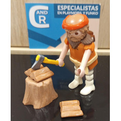 PLAYMOBIL  ALDEANO , LEÑADOR CON MADERAS  , BELEN - 27/6/25