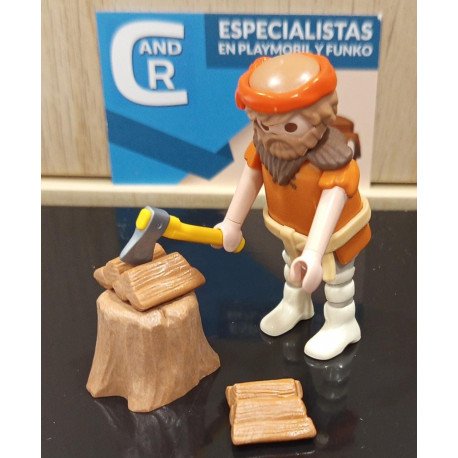 PLAYMOBIL  ALDEANO , LEÑADOR CON MADERAS  , BELEN - 27/6/25