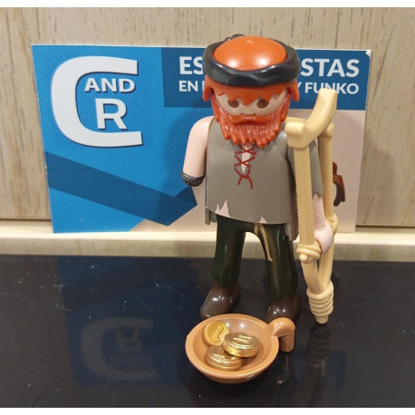 PLAYMOBIL  ALDEANO , MENDIGO MANCO CON MULETA  , BELEN - 27/6/25