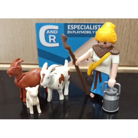 PLAYMOBIL ALDEANA CON CABRAS , PASTORA , BELEN - 10/7/25