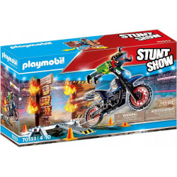 PLAYMOBIL 70553 -MOTO CON MURO DE FUEGO