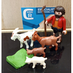 PLAYMOBIL ALDEANO CON CABRAS , PASTOR , BELEN - 10/7/25