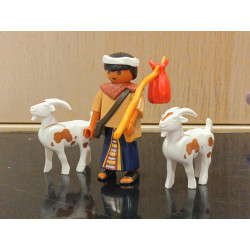 PLAYMOBIL ALDEANO PASTOR CON CABRAS , PEREGRINO , BELEN - 10/7/25