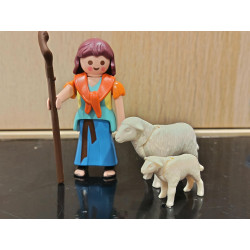 PLAYMOBIL ALDEANA PASTORA CON OVEJAS , BELEN - 10/7/25