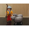 PLAYMOBIL ALDEANA PASTORA CON CERDOS GRANDES , BELEN - 10/7/25