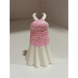 PLAYMOBIL VESTIDO DE FIESTA BLANCO CON TONOS ROSAS  - 21/8/25