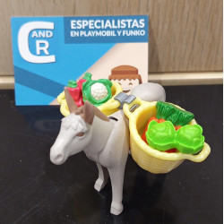 PLAYMOBIL BURRO TRANSPORTANDO VERDURAS , BELEN - 10/7/25